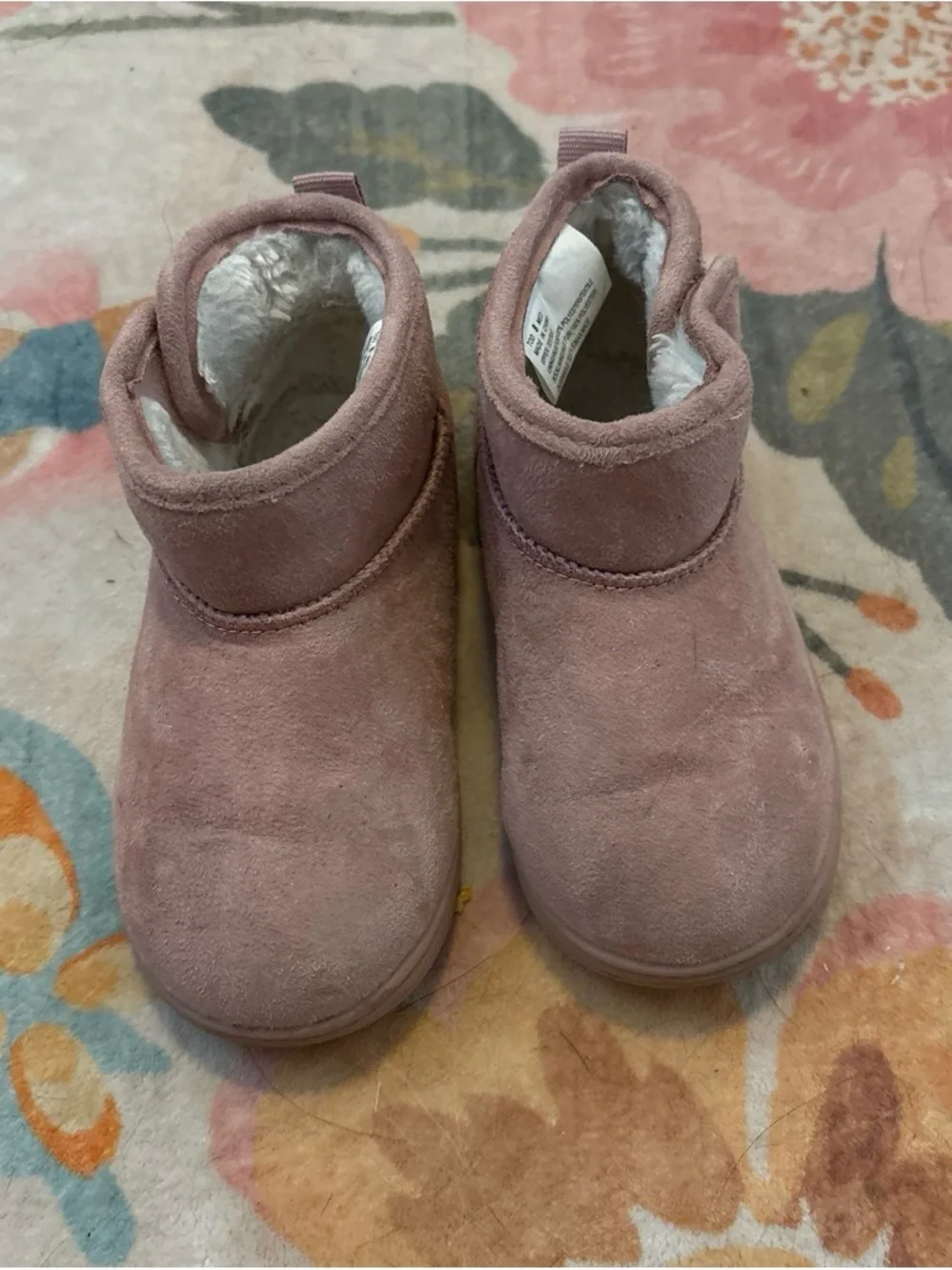 Blush Pink Suede Ankle Boots